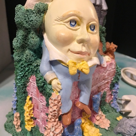 HUMPTY DUMPTY LAMP HAND PAINTED FABRIC SHADE 90s - Picture 10 of 16